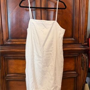 NEW! Madewell Ivory Linen Mini Dress with pockets size 6